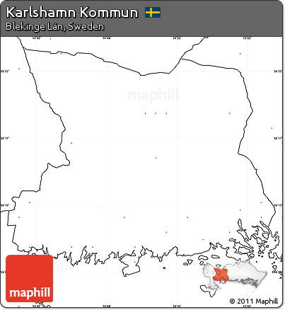 Blank Simple Map of Karlshamn Kommun, no labels