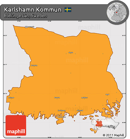 Political Simple Map of Karlshamn Kommun, cropped outside