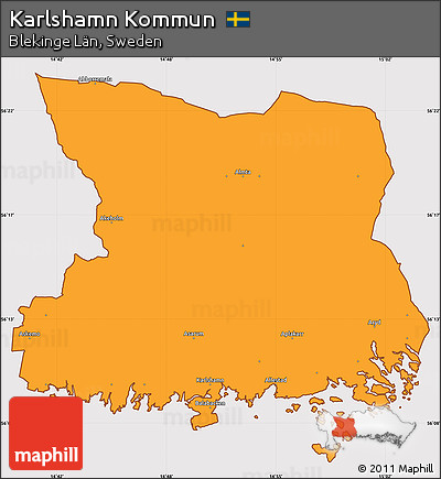 Political Simple Map of Karlshamn Kommun, cropped outside