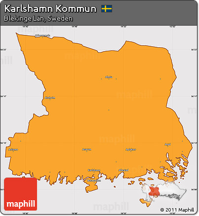 Political Simple Map of Karlshamn Kommun, cropped outside