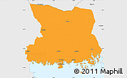 Political Simple Map of Karlshamn Kommun, single color outside, borders and labels