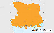 Political Simple Map of Karlshamn Kommun, single color outside