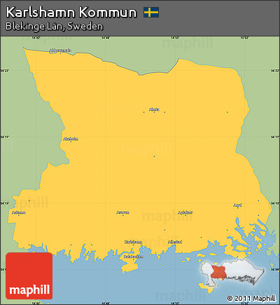 Savanna Style Simple Map of Karlshamn Kommun, single color outside