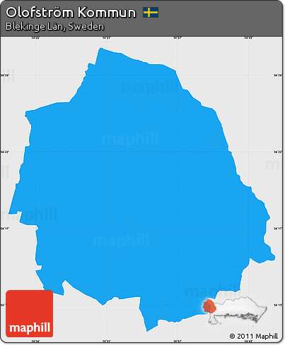 Political Simple Map of Olofström Kommun, single color outside