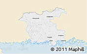 Classic Style 3D Map of Ronneby Kommun, single color outside