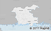 Gray 3D Map of Ronneby Kommun, single color outside