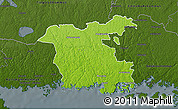 Physical 3D Map of Ronneby Kommun, darken