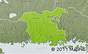 Physical 3D Map of Ronneby Kommun, semi-desaturated