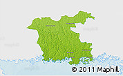 Physical 3D Map of Ronneby Kommun, single color outside