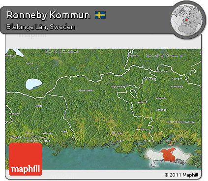 Satellite 3D Map of Ronneby Kommun