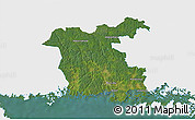 Satellite 3D Map of Ronneby Kommun, single color outside