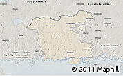Shaded Relief 3D Map of Ronneby Kommun, semi-desaturated