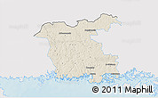Shaded Relief 3D Map of Ronneby Kommun, single color outside