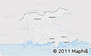 Silver Style 3D Map of Ronneby Kommun, single color outside
