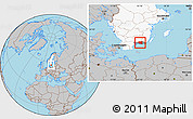 Gray Location Map of Ronneby Kommun, highlighted country, highlighted parent region