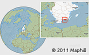 Savanna Style Location Map of Ronneby Kommun, highlighted country, highlighted parent region, hill shading