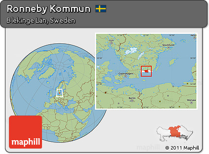 Savanna Style Location Map of Ronneby Kommun, highlighted parent region