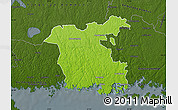 Physical Map of Ronneby Kommun, darken