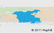 Political Panoramic Map of Ronneby Kommun, lighten