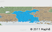 Political Panoramic Map of Ronneby Kommun, semi-desaturated