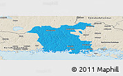 Political Panoramic Map of Ronneby Kommun, shaded relief outside