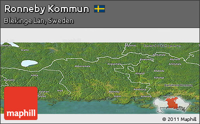 Satellite Panoramic Map of Ronneby Kommun