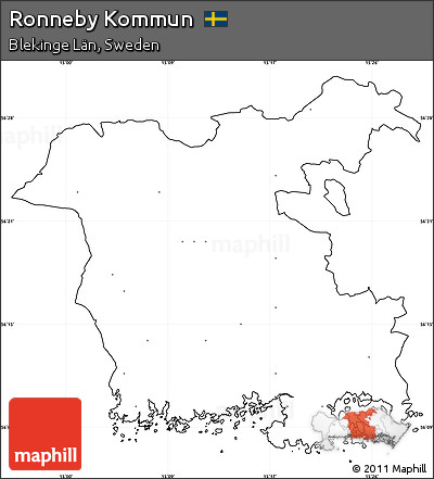 Blank Simple Map of Ronneby Kommun, cropped outside, no labels