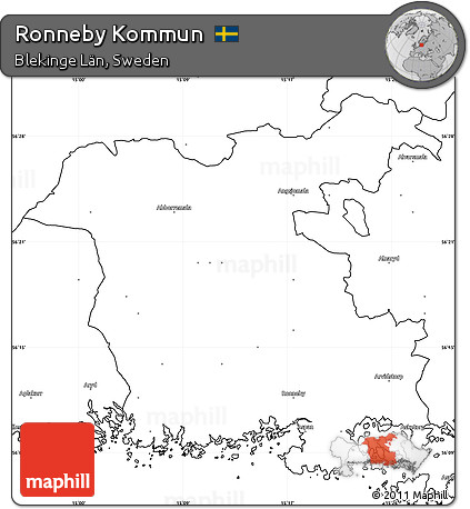 Blank Simple Map of Ronneby Kommun