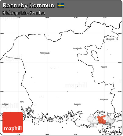 Blank Simple Map of Ronneby Kommun