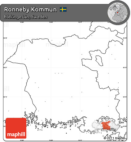 Blank Simple Map of Ronneby Kommun, no labels