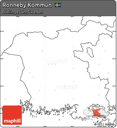 Blank Simple Map of Ronneby Kommun, no labels