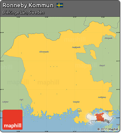 Savanna Style Simple Map of Ronneby Kommun