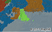 Political 3D Map of Sölvesborg Kommun, darken