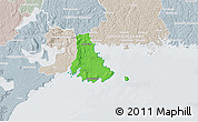 Political 3D Map of Sölvesborg Kommun, lighten, semi-desaturated