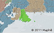 Political 3D Map of Sölvesborg Kommun, semi-desaturated