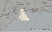 Shaded Relief 3D Map of Sölvesborg Kommun, darken, semi-desaturated
