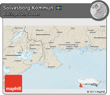 Shaded Relief 3D Map of Sölvesborg Kommun