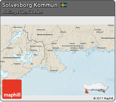 Shaded Relief 3D Map of Sölvesborg Kommun