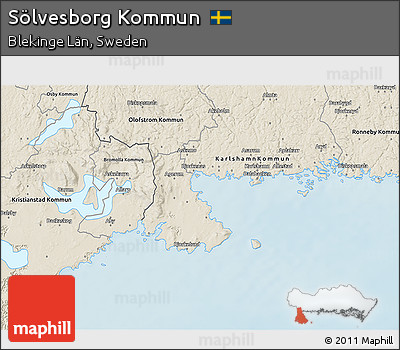 Shaded Relief 3D Map of Sölvesborg Kommun
