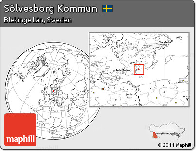 Blank Location Map of Sölvesborg Kommun