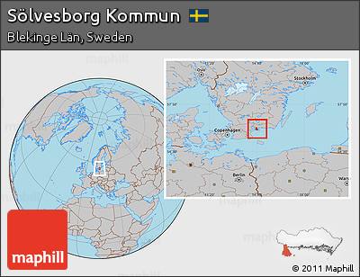 Gray Location Map of Sölvesborg Kommun