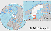 Gray Location Map of Sölvesborg Kommun, highlighted country, highlighted parent region, within the entire country