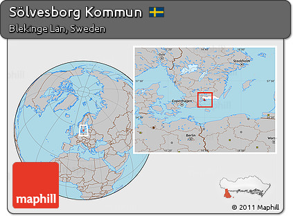 Gray Location Map of Sölvesborg Kommun, highlighted parent region