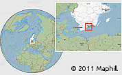 Savanna Style Location Map of Sölvesborg Kommun, highlighted country, highlighted parent region, hill shading