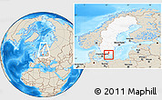 Shaded Relief Location Map of Sölvesborg Kommun, highlighted country, within the entire country