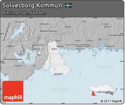 Gray Map of Sölvesborg Kommun