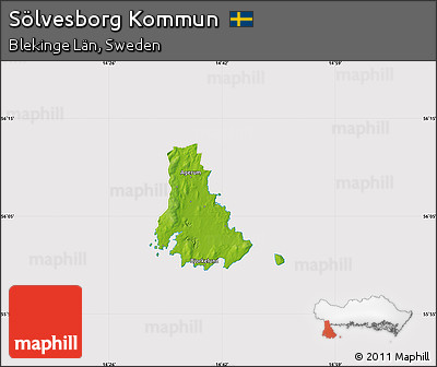 Physical Map of Sölvesborg Kommun, cropped outside