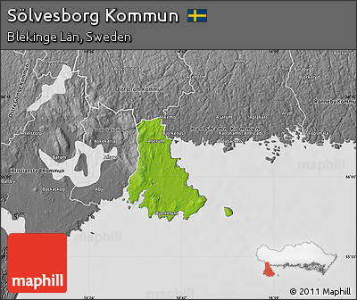 Physical Map of Sölvesborg Kommun, desaturated