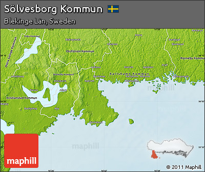 Physical Map of Sölvesborg Kommun