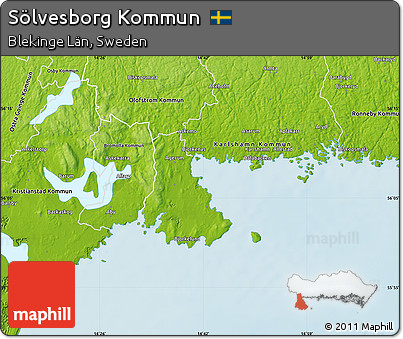 Physical Map of Sölvesborg Kommun